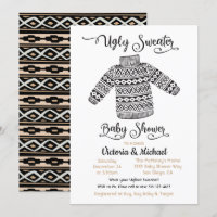 Scandinavian Ugly Sweater Baby Shower Invitation