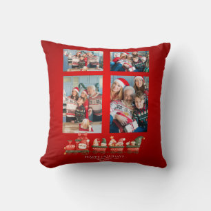 Scandinavian Watercolor Christmas Gnomes Photo  Cushion