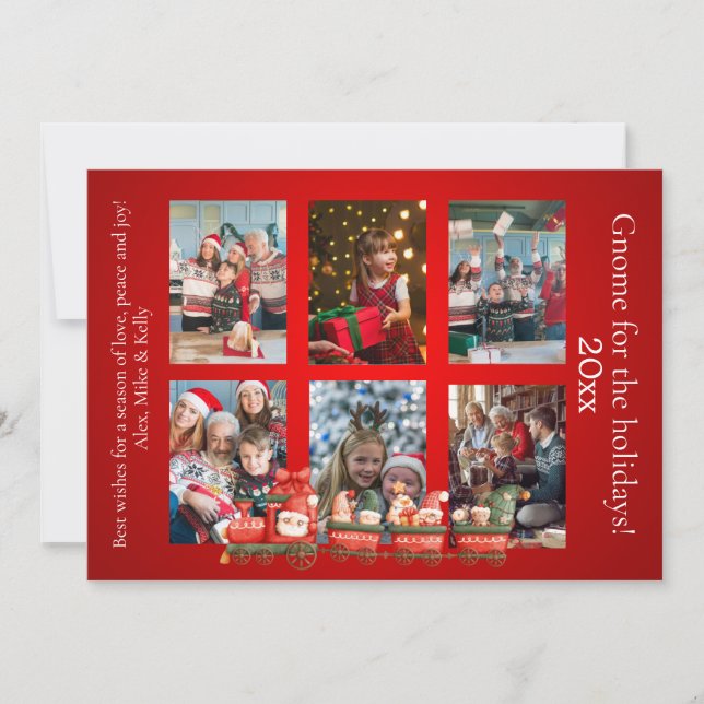 Scandinavian Watercolor Christmas Gnomes Photo Inv Invitation (Front)