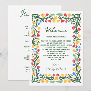 Scandinavian Wildflower Wedding Letter & Itinerary Programme