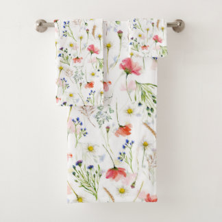 Scandinavian Wildflowers Meadow Bath Towel Set