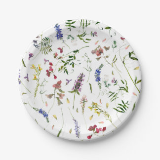 Scandinavian Wildflowers Meadow Paper Plate