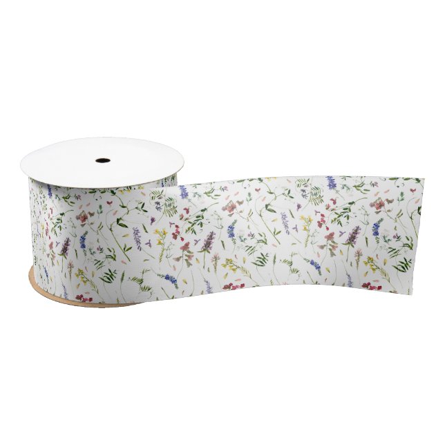 Scandinavian Wildflowers Meadow Satin Ribbon (Spool)
