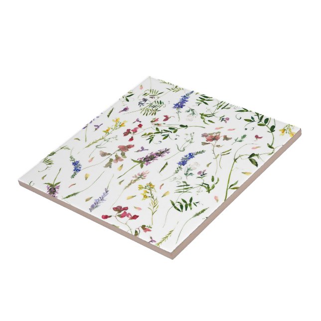 Scandinavian Wildflowers Meadow Tile (Side)