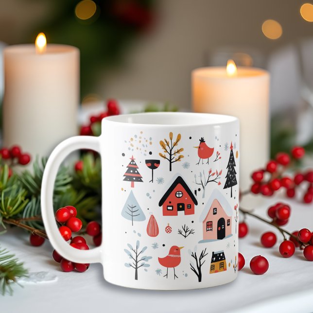 Scandinavian winter scenery Christmas holiday Coffee Mug (Creator Uploaded)