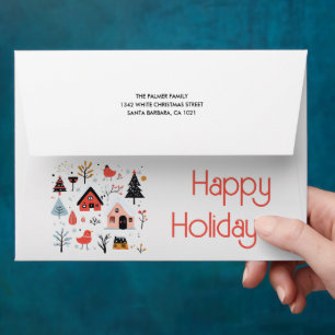 Scandinavian winter sceney Christmas holiday Envelope