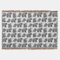 Scandinavian Woodland Animal Art Grey Pattern