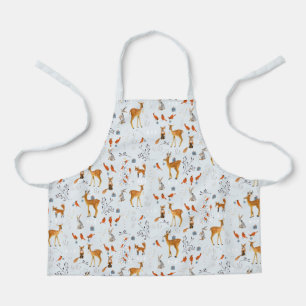 Scandinavian Woodland Animals Christmas Holiday Apron