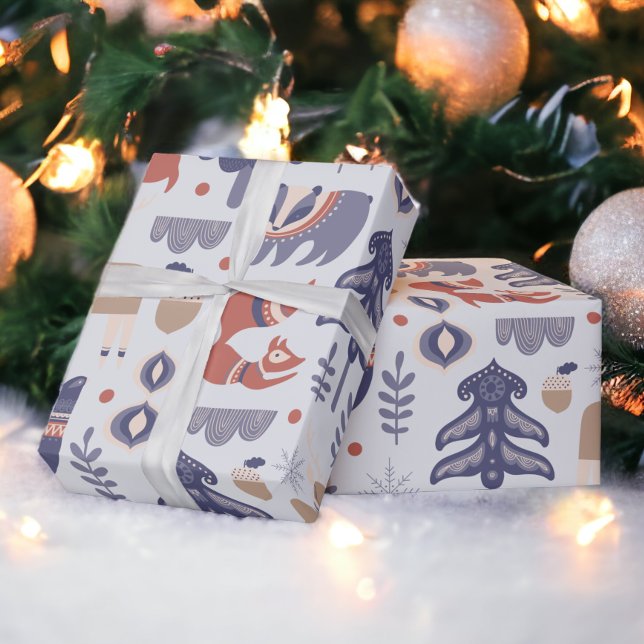 Scandinavian Woodland Animals Christmas Wrapping Paper (Scandinavian Woodland Animals Christmas Wrapping Paper from Ricaso)