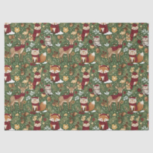 Scandinavian Woodland Christmas Pattern Tissue Paper