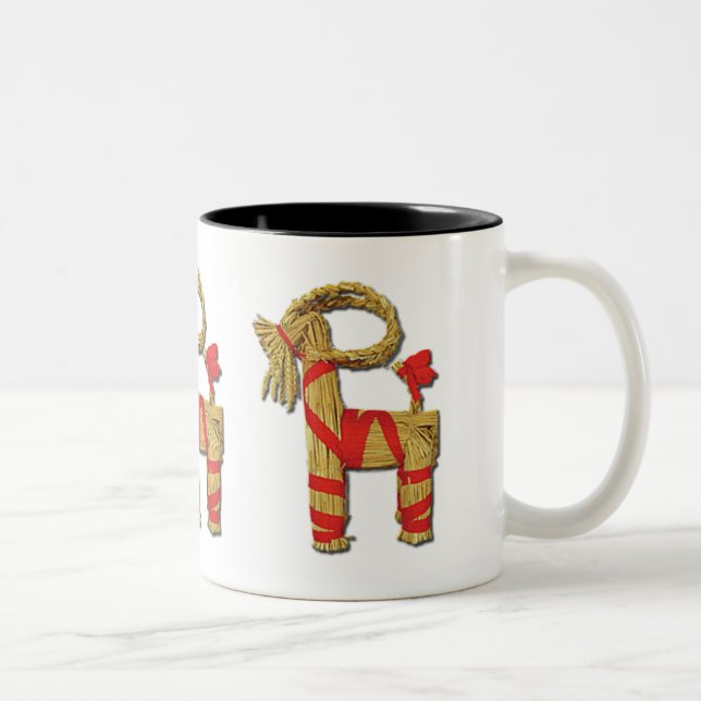 Scandinavian Yule Goat Two-Tone Coffee Mug (Right)