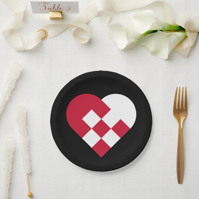 Scandinavian Yule Hear Paper Plate (Wedding)