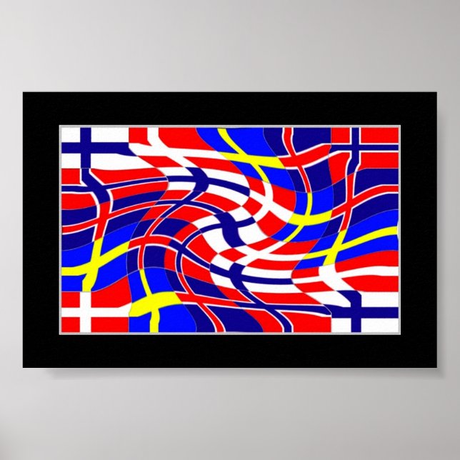 Scandinavy Wavy (Scandinavian Flags) Poster (Front)