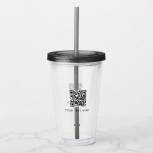 Scannable Business Website QR Code Advertising  Acrylic Tumbler