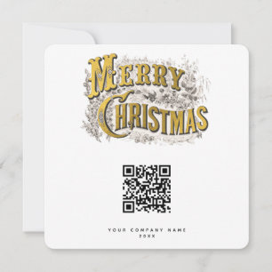 Scannable Christmas Corporate Business QR Code Holiday Card