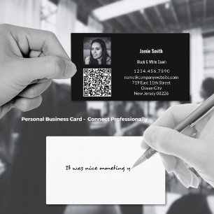 Scannable Photo QR Code Personal Message Business Card
