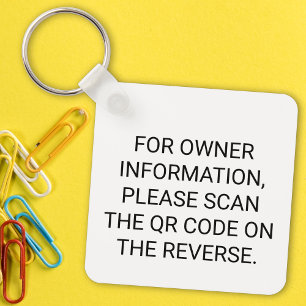 Scannable QR Code For Lost Key Ring