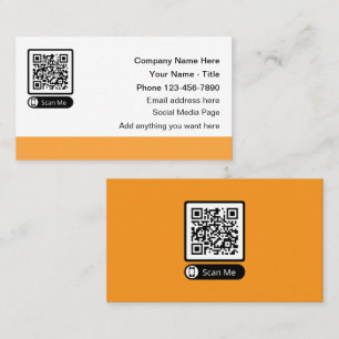 Scannable QR Code Promotional Business Cards