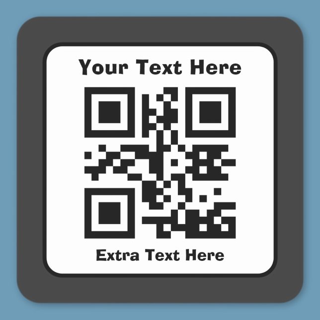 Scannable QR Code Template w/Editable Text Square Sticker (Creator Uploaded)