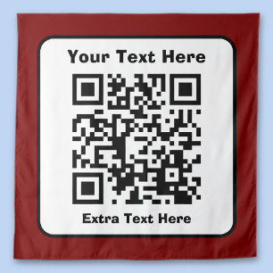 Scannable QR Code Template w/Editable Text Tapestry