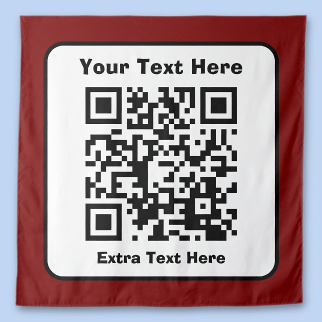 Scannable QR Code Template w/Editable Text Tapestry (Creator Uploaded)