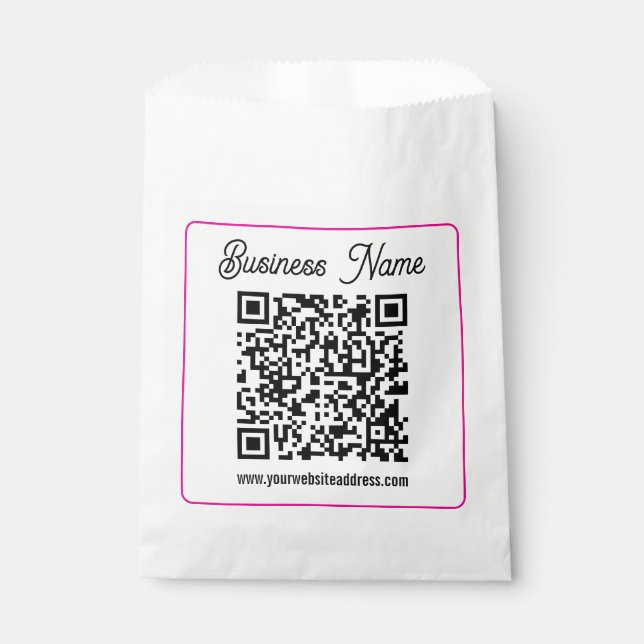 Scannable QR code with Cursive Script Handwriting Favour Bags (Front)