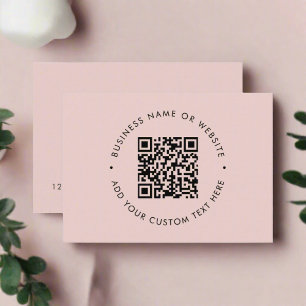 Scannable Website QR Code Elegant blush Pink Business Card