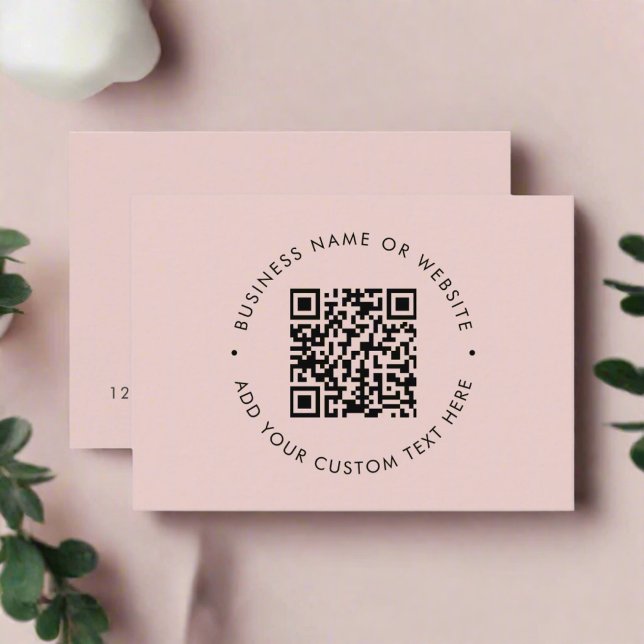 Scannable Website QR Code Elegant blush Pink Business Card (Creator Uploaded)