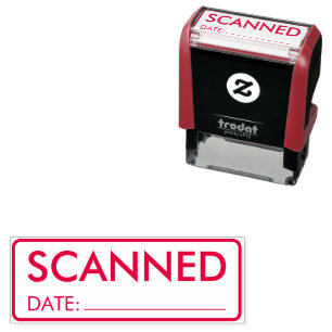 Scanned Date Text Business Office Self-inking Stamp