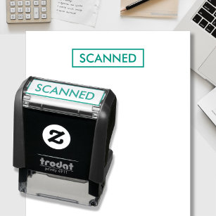 Scanned Or Custom Text Business Office Self-inking Stamp