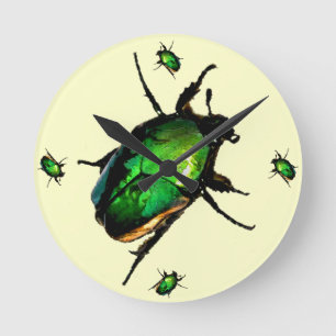 Scarab Beetle Round Clock