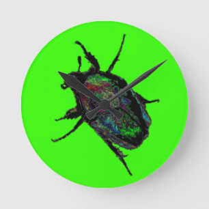 Scarab Beetle Round Clock