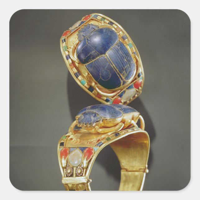 Scarab bracelet, from the Tomb of Tutankhamun Square Sticker (Front)