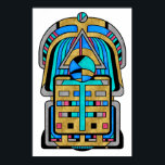 Scarabesque - Art Deco Art Nouveau Geometric  Poster<br><div class="desc">This digital artwork features an abstract,  geometric interpretation of a scarab beetle,  rendered in vibrant colours and stained glass-like textures,  combining modern design with ancient symbolism.</div>