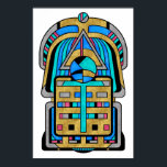 Scarabesque - Art Deco Art Nouveau Geometric  Poster<br><div class="desc">This digital artwork features an abstract,  geometric interpretation of a scarab beetle,  rendered in vibrant colours and stained glass-like textures,  combining modern design with ancient symbolism.</div>