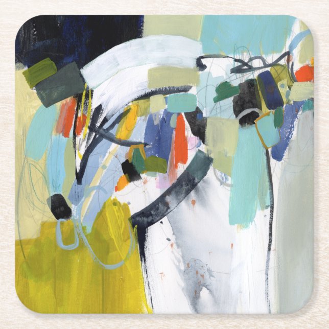 Scarborough Fair - Abstract Square Paper Coaster (Front)