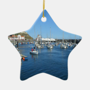 Scarborough harbour ceramic tree decoration