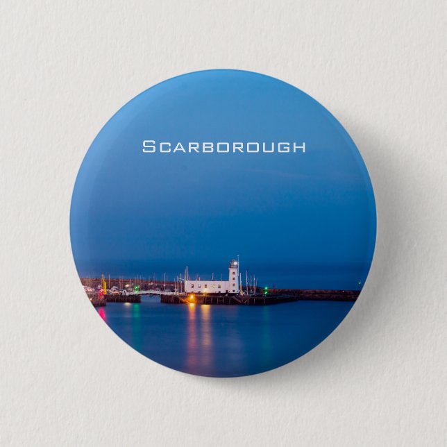 Scarborough Lighthouse 6 Cm Round Badge (Front)