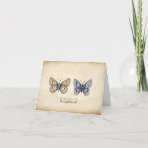 Scarce Large Blue Butterfly Specimen Customisable Thank You Card