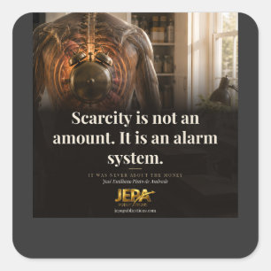 Scarcity Is an Alarm System Book Quote Square Sticker