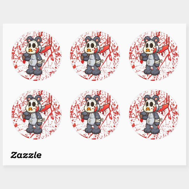 Scare Bear Classic Round Sticker (Sheet)