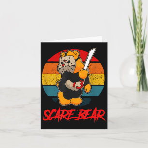 Scare Bear Horror Bear With Knife Spooky Halloween Card