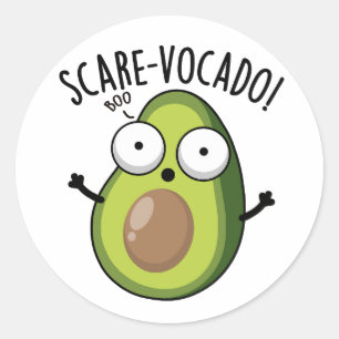 Scare-vocado Funny Avocado Pun Classic Round Sticker