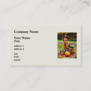 Scarecrow and Pumpkin Business Card