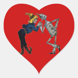 Scarecrow and Tin Man Heart Sticker