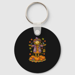 Scarecrow Autumn Harvest Fall Season Pumpkin Thank Key Ring