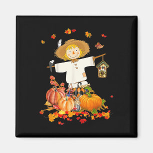 Scarecrow Autumn Hello Fall Pumpkin Thanksgiving H Magnet