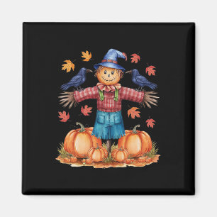 Scarecrow Autumn Hello Fall Pumpkin Thanksgiving H Magnet