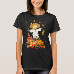 Scarecrow Autumn Hello Fall Pumpkin Thanksgiving H T-Shirt