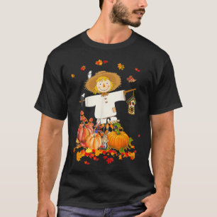 Scarecrow Autumn Hello Fall Pumpkin Thanksgiving H T-Shirt